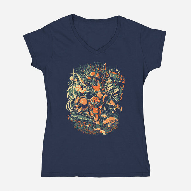 A Catastrophic Day-Womens-V-Neck-Tee-Estudio Horta