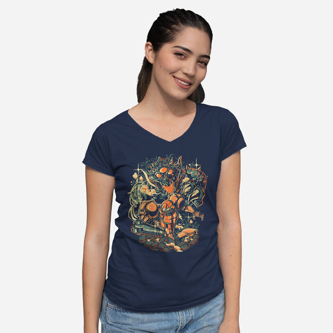 A Catastrophic Day-Womens-V-Neck-Tee-Estudio Horta