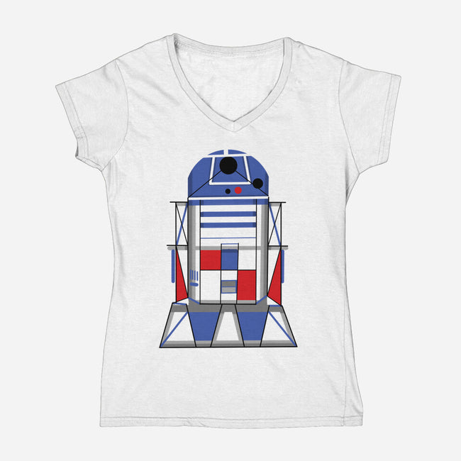 R2 Abstract-Womens-V-Neck-Tee-nickzzarto