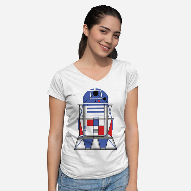 R2 Abstract-Womens-V-Neck-Tee-nickzzarto
