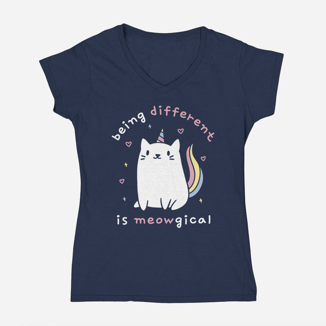 Being Different Is Meowgical-Womens-V-Neck-Tee-brunopires