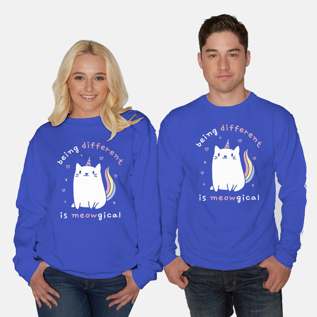 Being Different Is Meowgical-Unisex-Crew Neck-Sweatshirt-brunopires