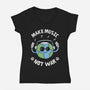 Make Music Not War-Womens-V-Neck-Tee-brunopires