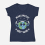 Make Music Not War-Womens-V-Neck-Tee-brunopires