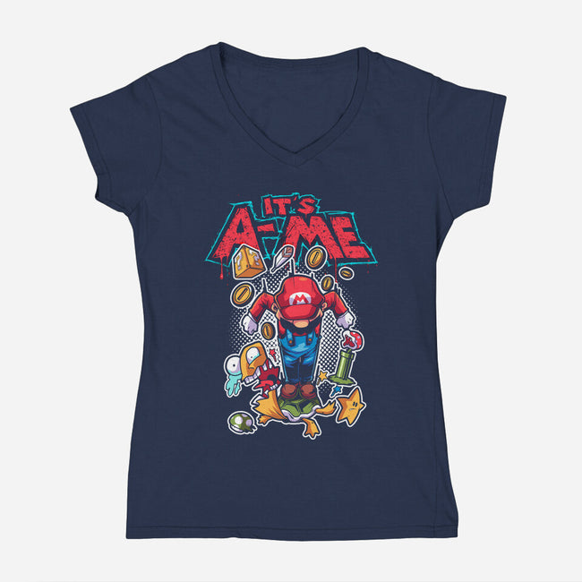 It's A Me-Womens-V-Neck-Tee-Diego Oliver