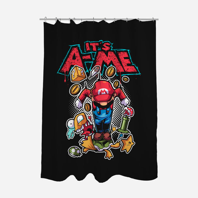 It's A Me-None-Polyester-Shower Curtain-Diego Oliver