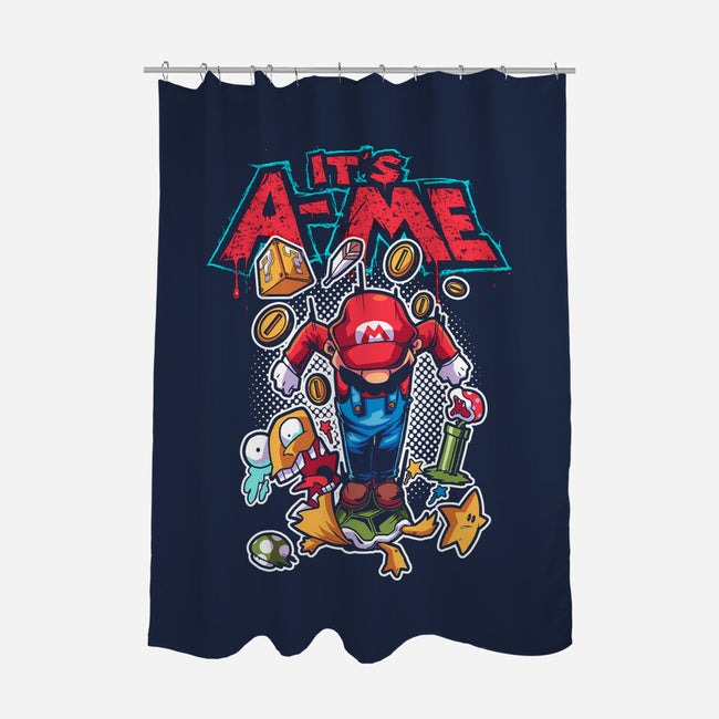 It's A Me-None-Polyester-Shower Curtain-Diego Oliver
