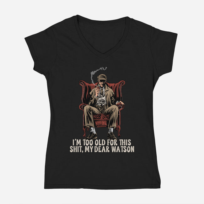 My Dear Watson-Womens-V-Neck-Tee-zascanauta
