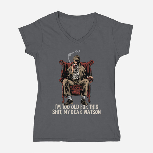 My Dear Watson-Womens-V-Neck-Tee-zascanauta