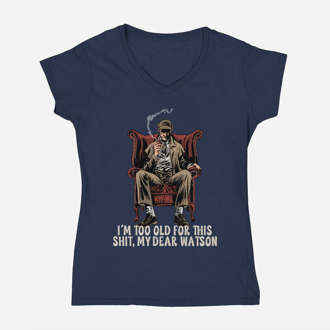 My Dear Watson-Womens-V-Neck-Tee-zascanauta