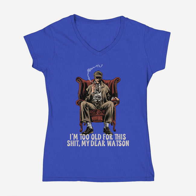 My Dear Watson-Womens-V-Neck-Tee-zascanauta