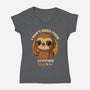 Sloth With Attitude-Womens-V-Neck-Tee-Trendlory
