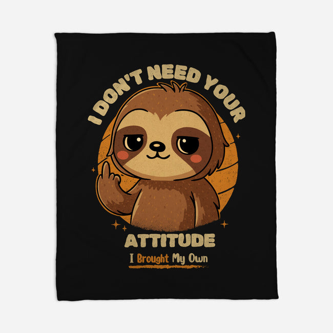 Sloth With Attitude-None-Fleece-Blanket-Trendlory