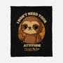 Sloth With Attitude-None-Fleece-Blanket-Trendlory
