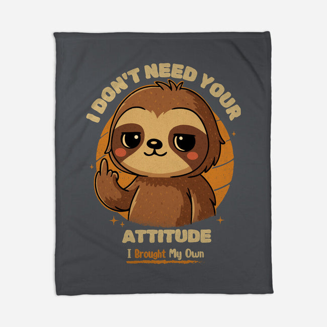 Sloth With Attitude-None-Fleece-Blanket-Trendlory
