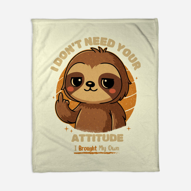 Sloth With Attitude-None-Fleece-Blanket-Trendlory