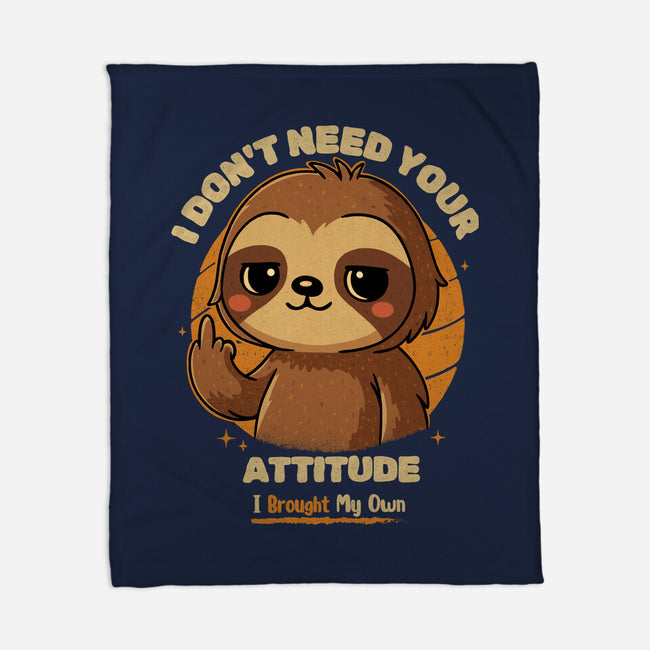 Sloth With Attitude-None-Fleece-Blanket-Trendlory