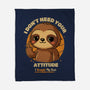 Sloth With Attitude-None-Fleece-Blanket-Trendlory