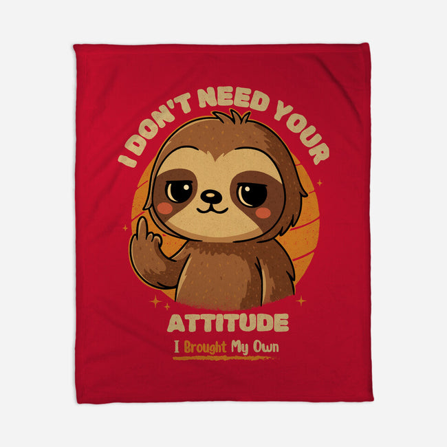 Sloth With Attitude-None-Fleece-Blanket-Trendlory