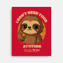 Sloth With Attitude-None-Stretched-Canvas-Trendlory
