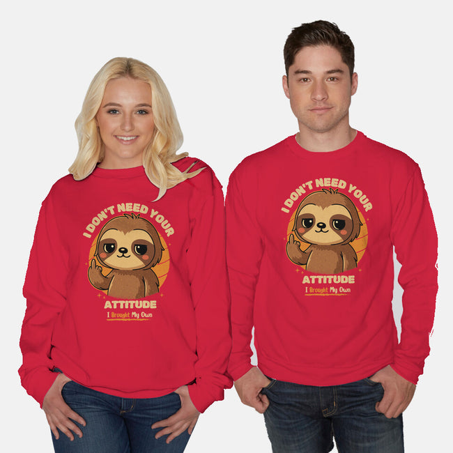 Sloth With Attitude-Unisex-Crew Neck-Sweatshirt-Trendlory