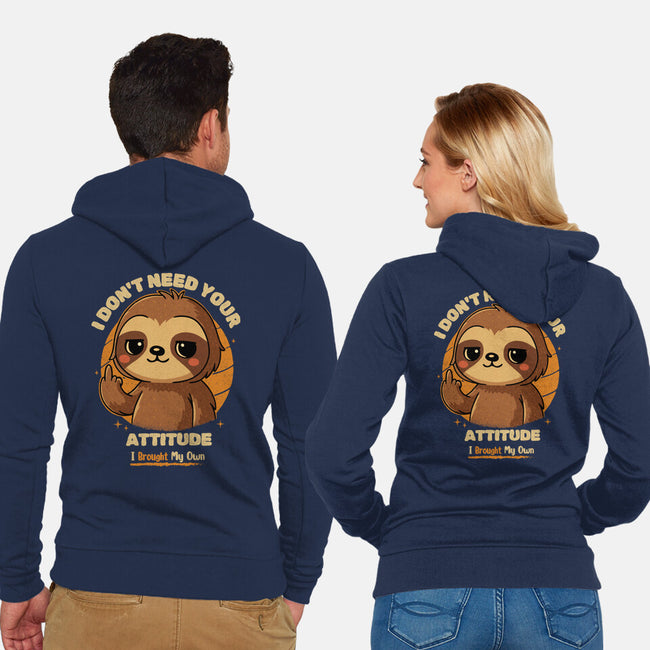 Sloth With Attitude-Unisex-Zip-Up-Sweatshirt-Trendlory