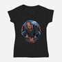 Big City Crawler-Womens-V-Neck-Tee-glitchygorilla
