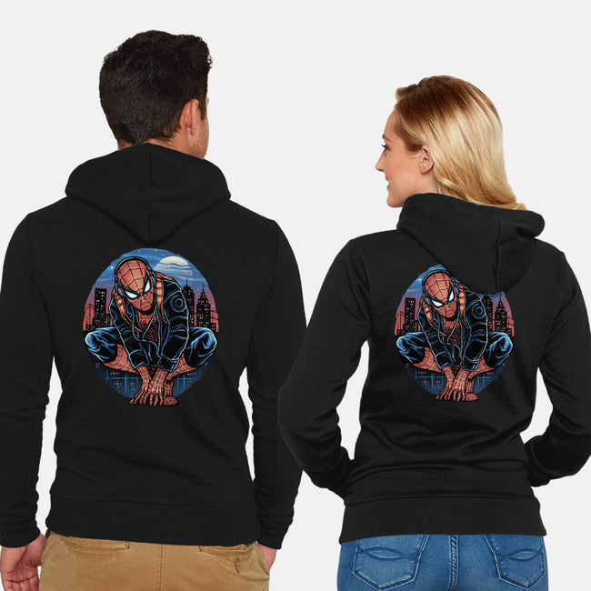 Big City Crawler-Unisex-Zip-Up-Sweatshirt-glitchygorilla