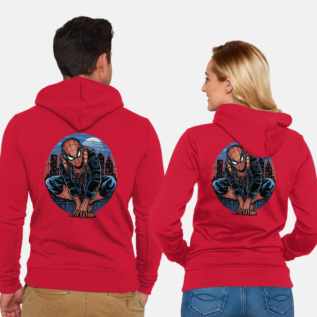 Big City Crawler-Unisex-Zip-Up-Sweatshirt-glitchygorilla