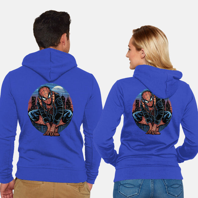 Big City Crawler-Unisex-Zip-Up-Sweatshirt-glitchygorilla