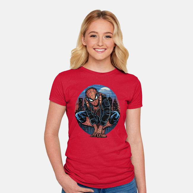 Big City Crawler-Womens-Fitted-Tee-glitchygorilla