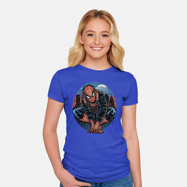 Big City Crawler-Womens-Fitted-Tee-glitchygorilla