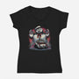 Spooky Encounter-Womens-V-Neck-Tee-glitchygorilla