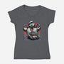 Spooky Encounter-Womens-V-Neck-Tee-glitchygorilla