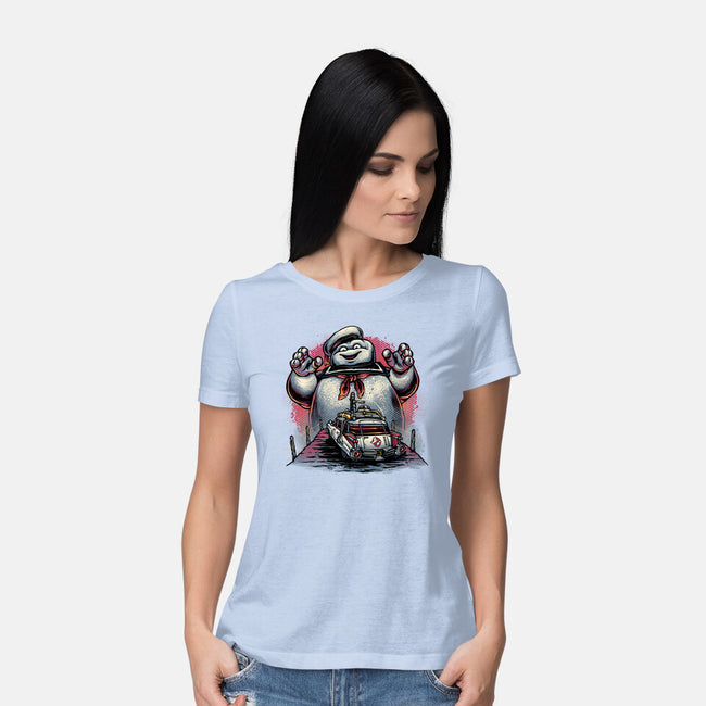 Spooky Encounter-Womens-Basic-Tee-glitchygorilla