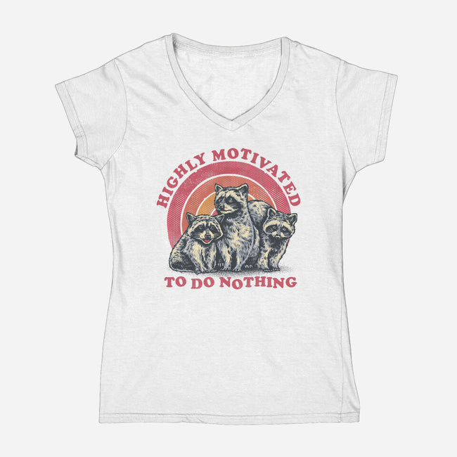 Highly Motivated To Do Nothing-Womens-V-Neck-Tee-glitchygorilla