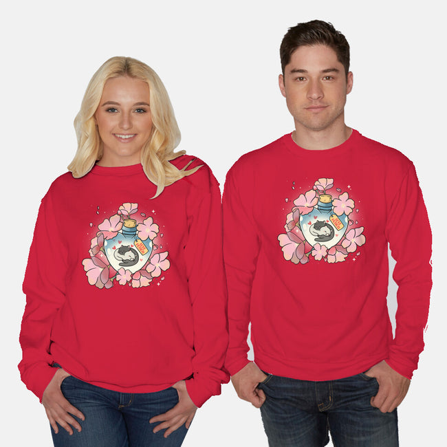 Love Meow-Unisex-Crew Neck-Sweatshirt-Freecheese