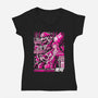 Turtle Destroyer-Womens-V-Neck-Tee-arace