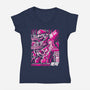 Turtle Destroyer-Womens-V-Neck-Tee-arace