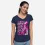 Turtle Destroyer-Womens-V-Neck-Tee-arace