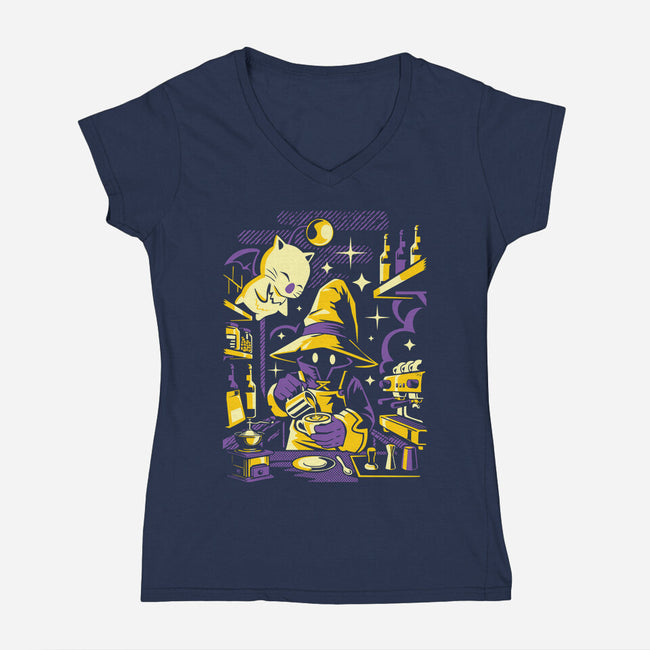 Mage Latte-Womens-V-Neck-Tee-arace