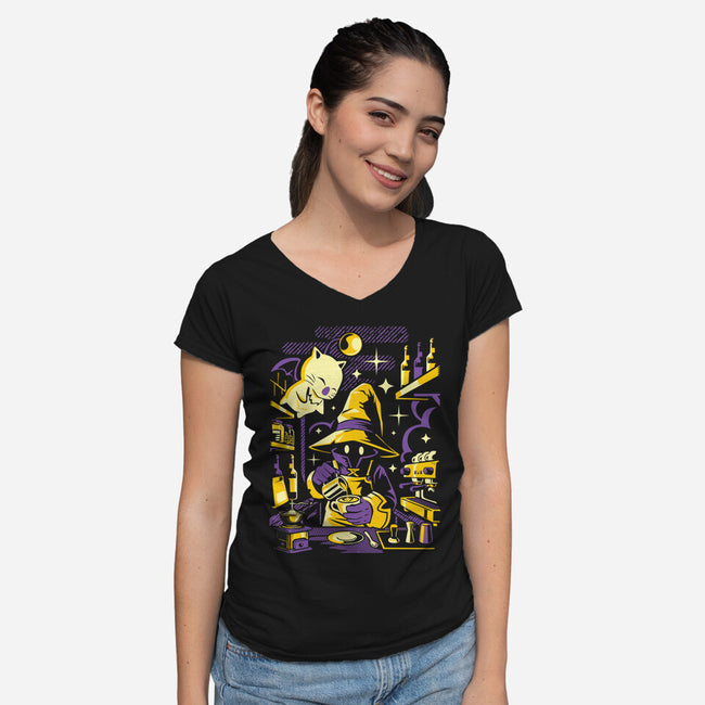 Mage Latte-Womens-V-Neck-Tee-arace