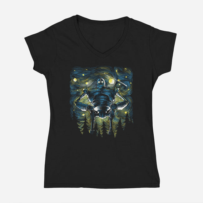 Starry Giant-Womens-V-Neck-Tee-zascanauta