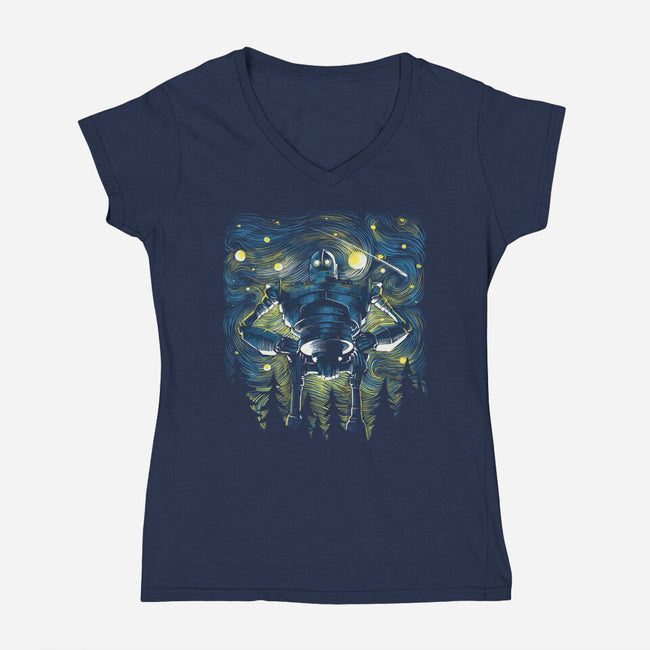 Starry Giant-Womens-V-Neck-Tee-zascanauta