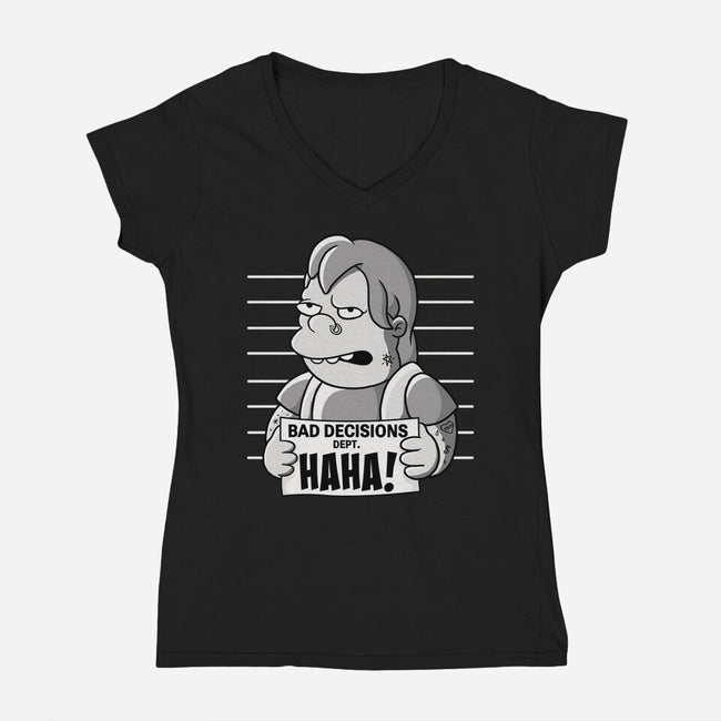 Bad Decisions Dept-Womens-V-Neck-Tee-leepianti