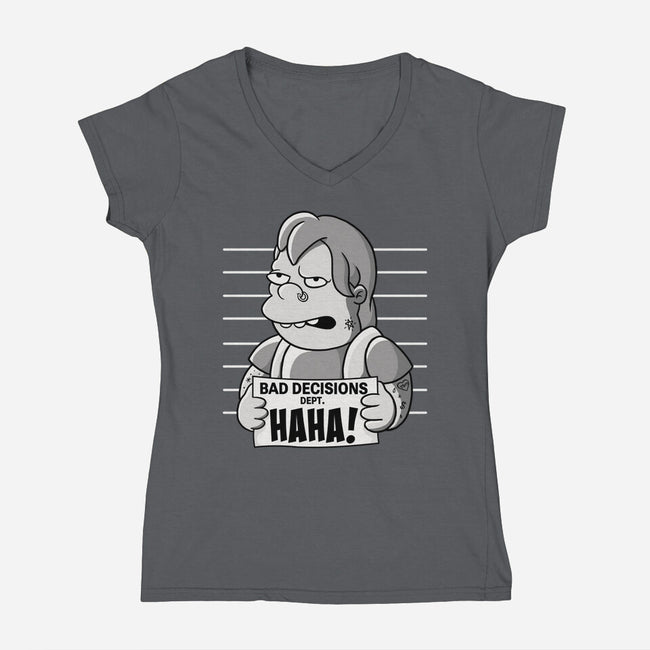 Bad Decisions Dept-Womens-V-Neck-Tee-leepianti