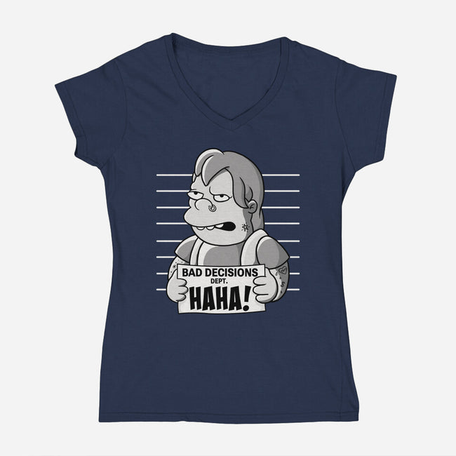 Bad Decisions Dept-Womens-V-Neck-Tee-leepianti
