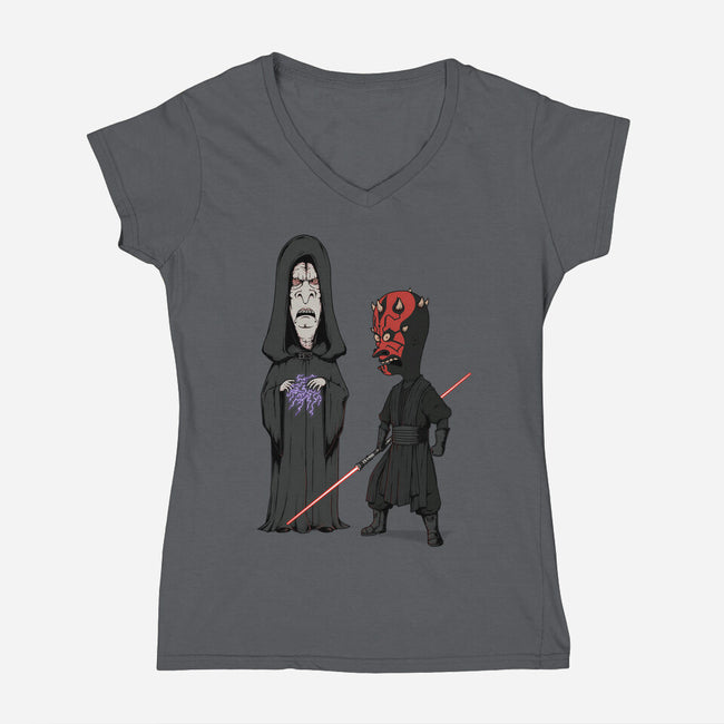 Stupid Darkside-Womens-V-Neck-Tee-pigboom