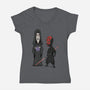 Stupid Darkside-Womens-V-Neck-Tee-pigboom