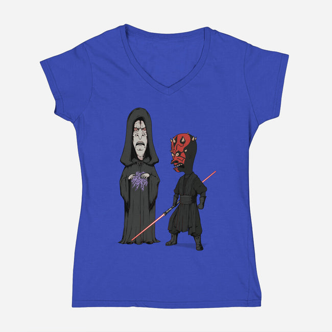 Stupid Darkside-Womens-V-Neck-Tee-pigboom